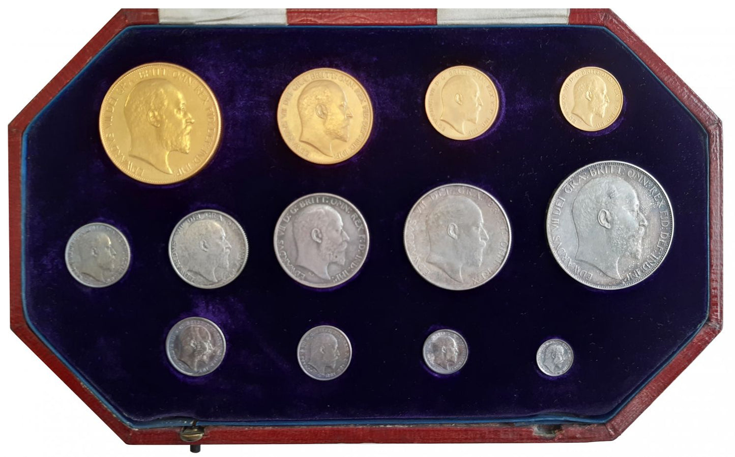 Edward VII 1902 13-coin matt proof Set, Coronation issue