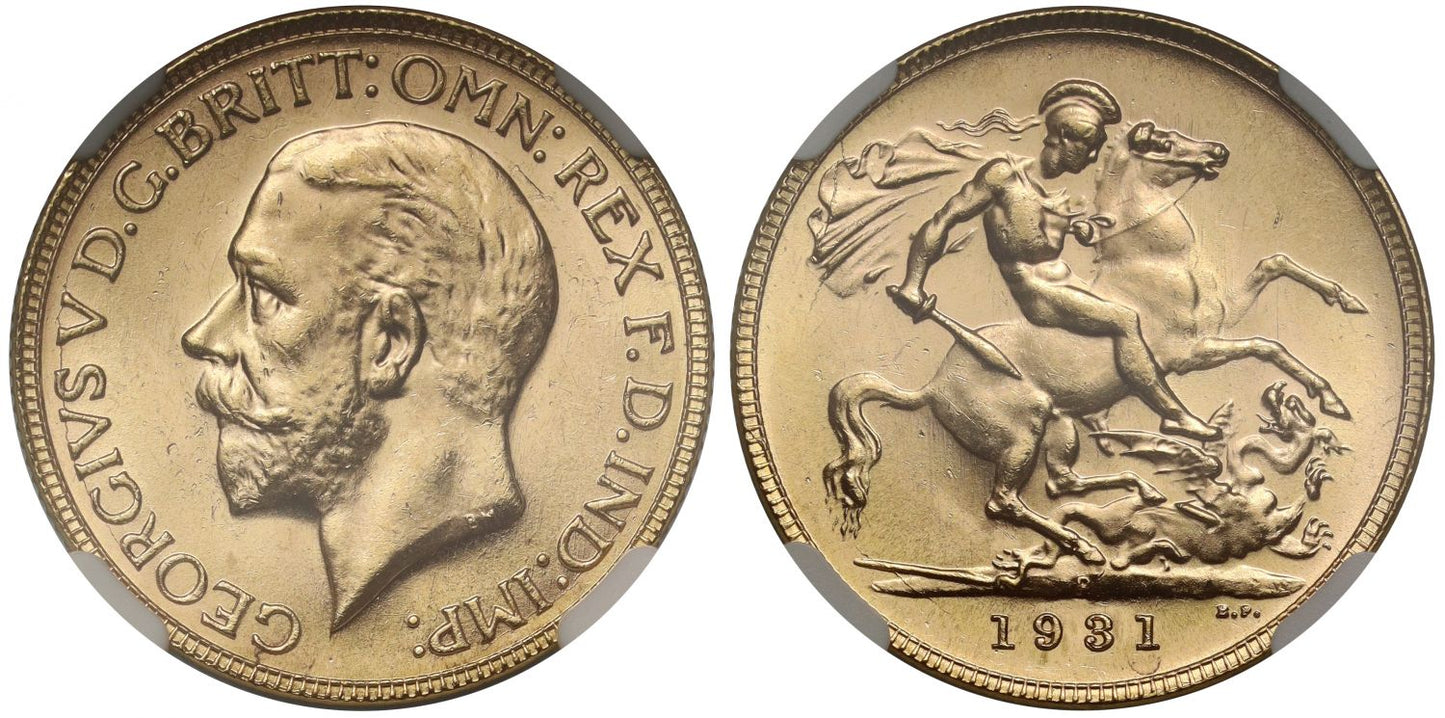 George V 1931-P Sovereign Perth Mint MS64