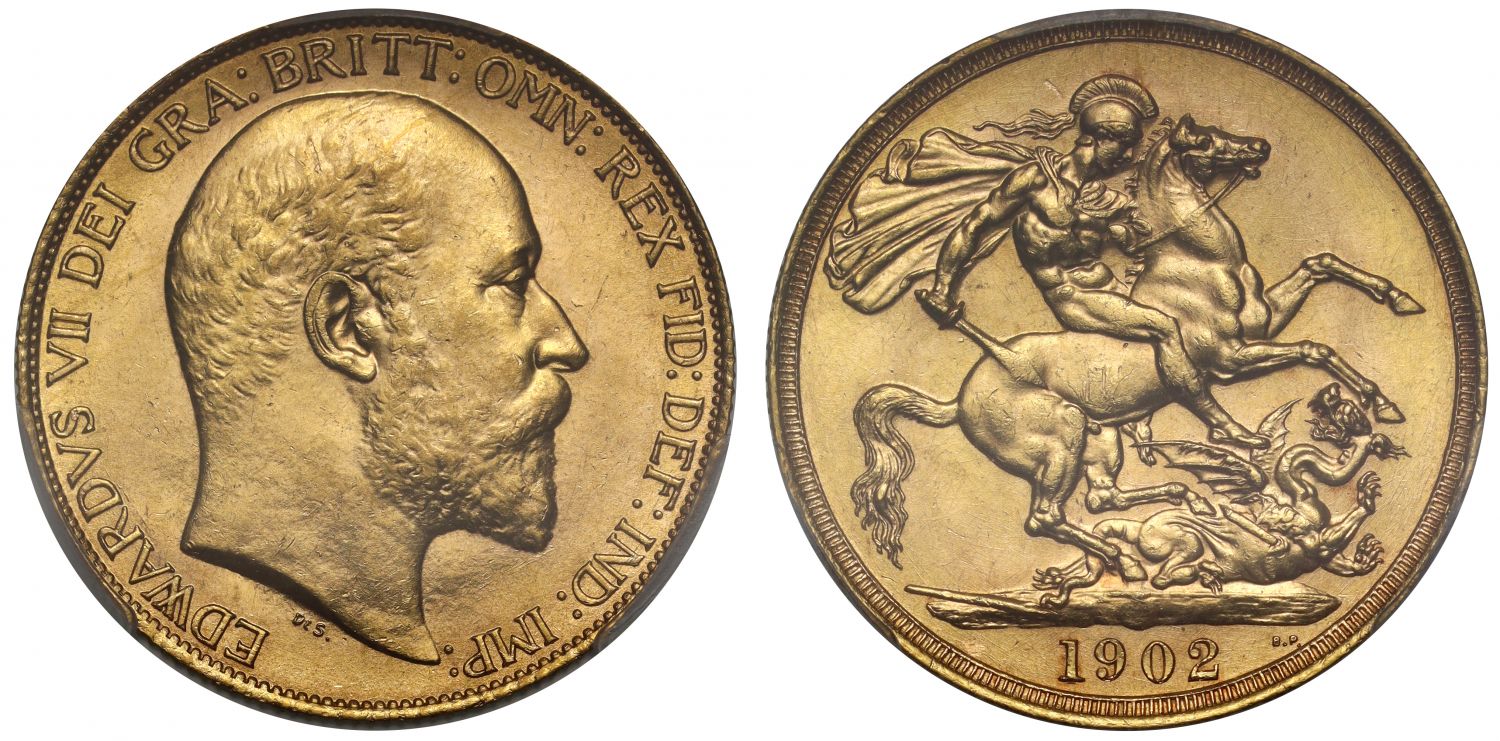 Edward VII 1902 Two-Pounds MS62 Coronation issue