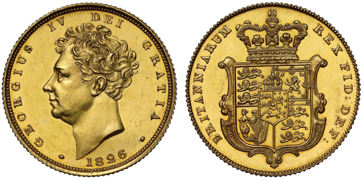 George IV 1826 proof Sovereign PF62 CAM