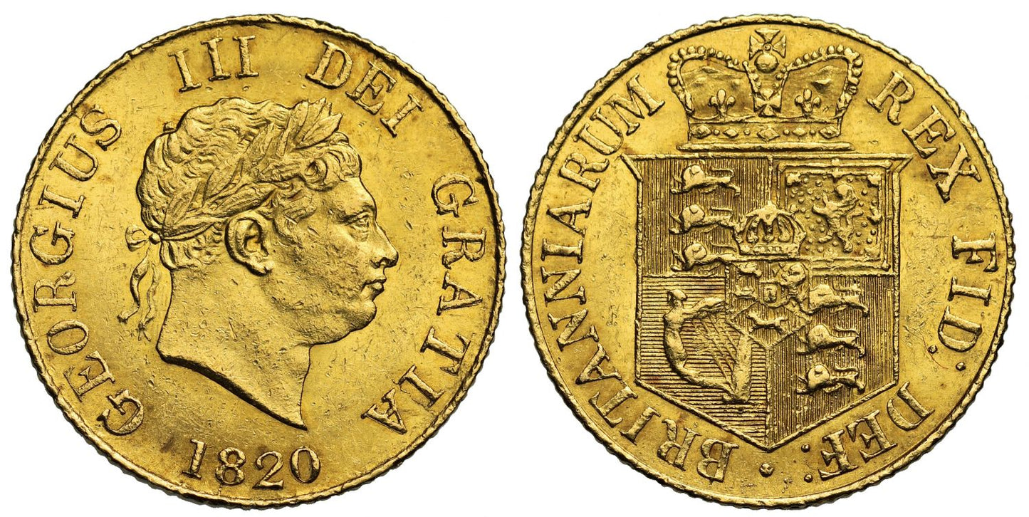 George III 1820 Half-Sovereign, last year of reign