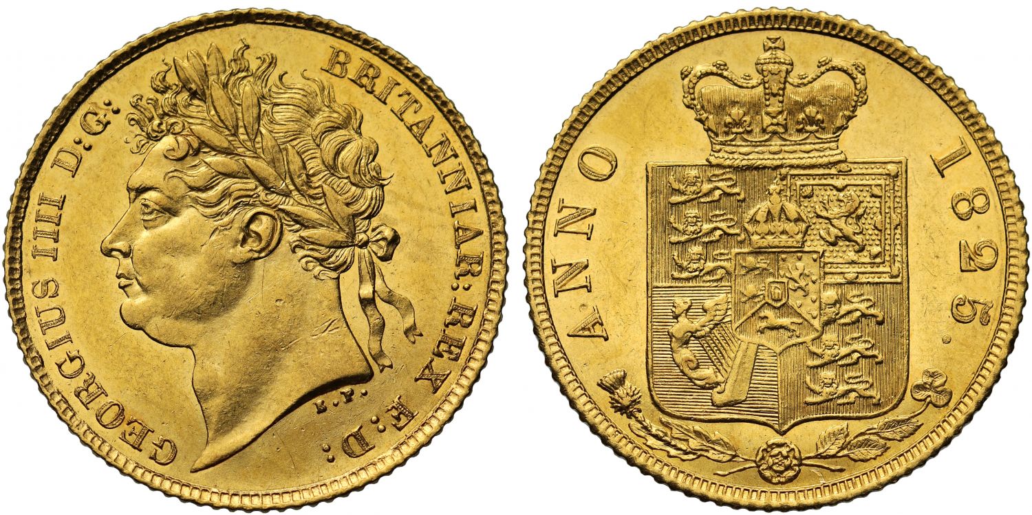 George IV 1825 Half-Sovereign, last year for type