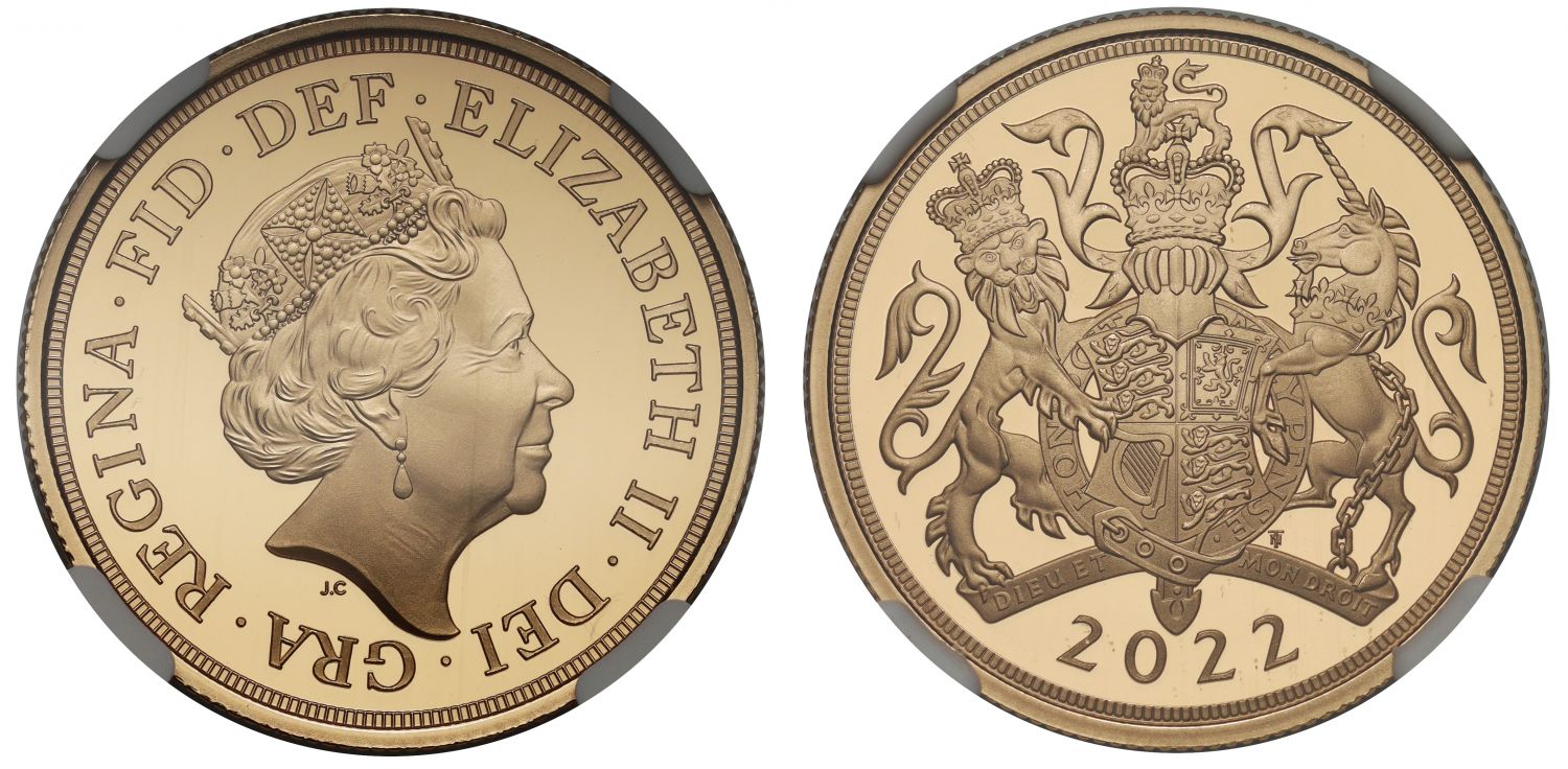 Elizabeth II 2022 PF70 UC Two-Pounds Platinum Jubilee
