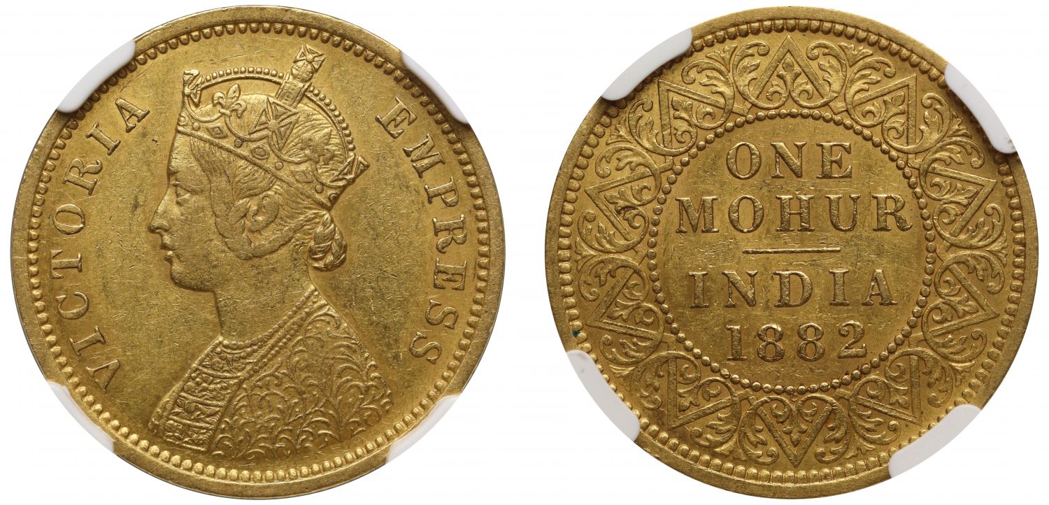 British India, Victoria, Mohur, 1882C, AU55