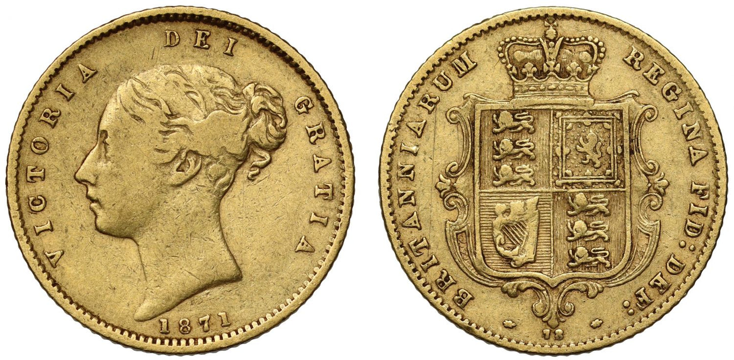 Victoria 1871 Half-Sovereign die no. 78, die number unlisted in Marsh & Bull
