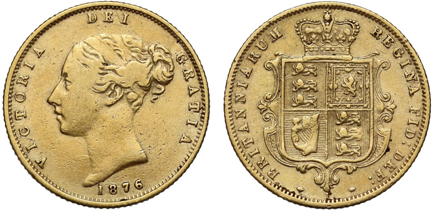 Victoria 1876 Half-Sovereign die no. 1, unlisted die number in Marsh & Bull