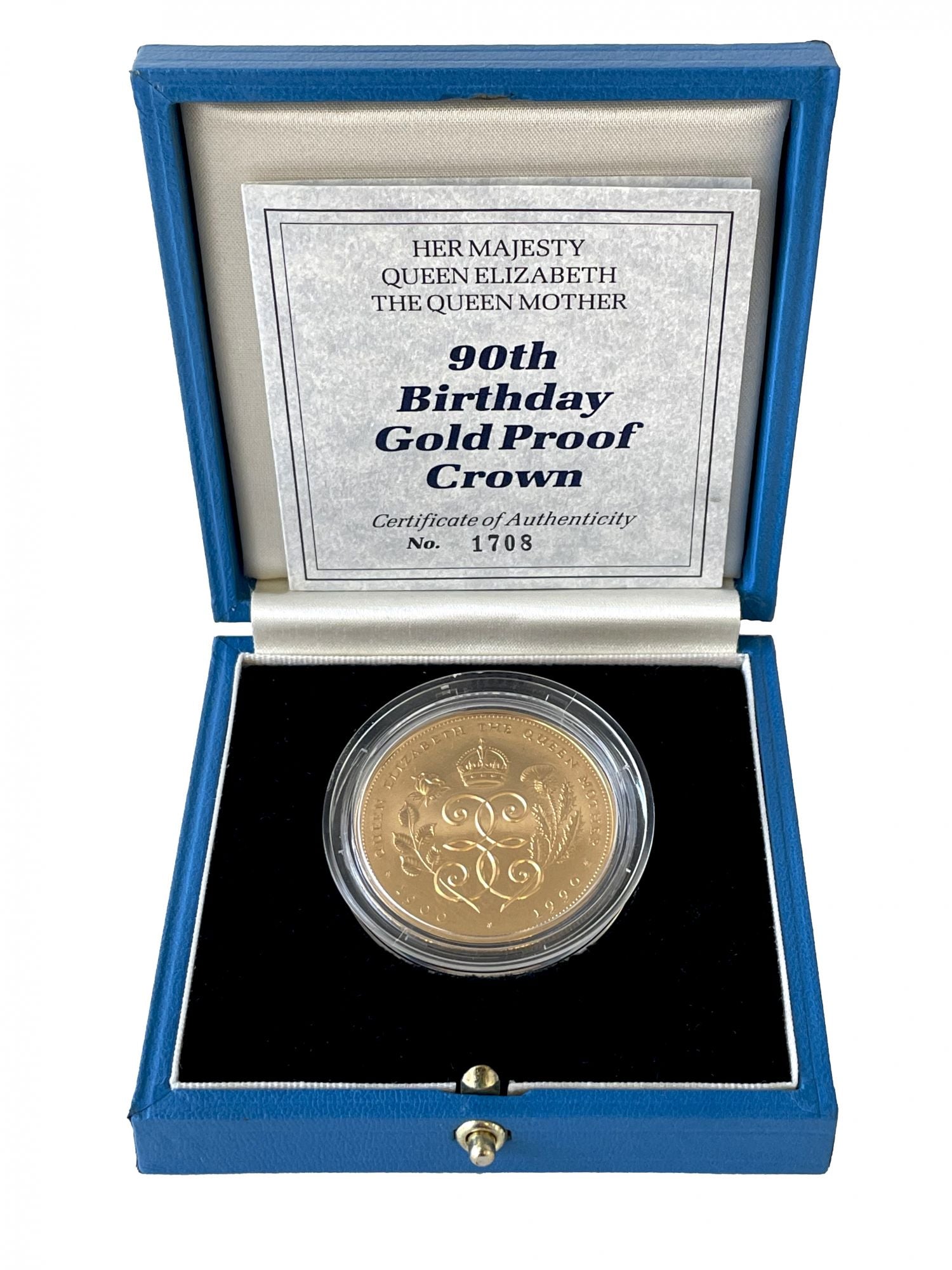 Elizabeth II 1990 proof Five-Pounds Queen Mother 90th birthday