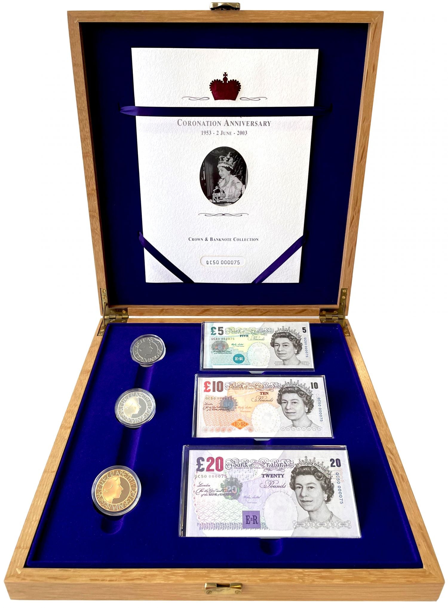 Elizabeth II 2003 gold proof Five-Pounds - Coronation Anniversary Set
