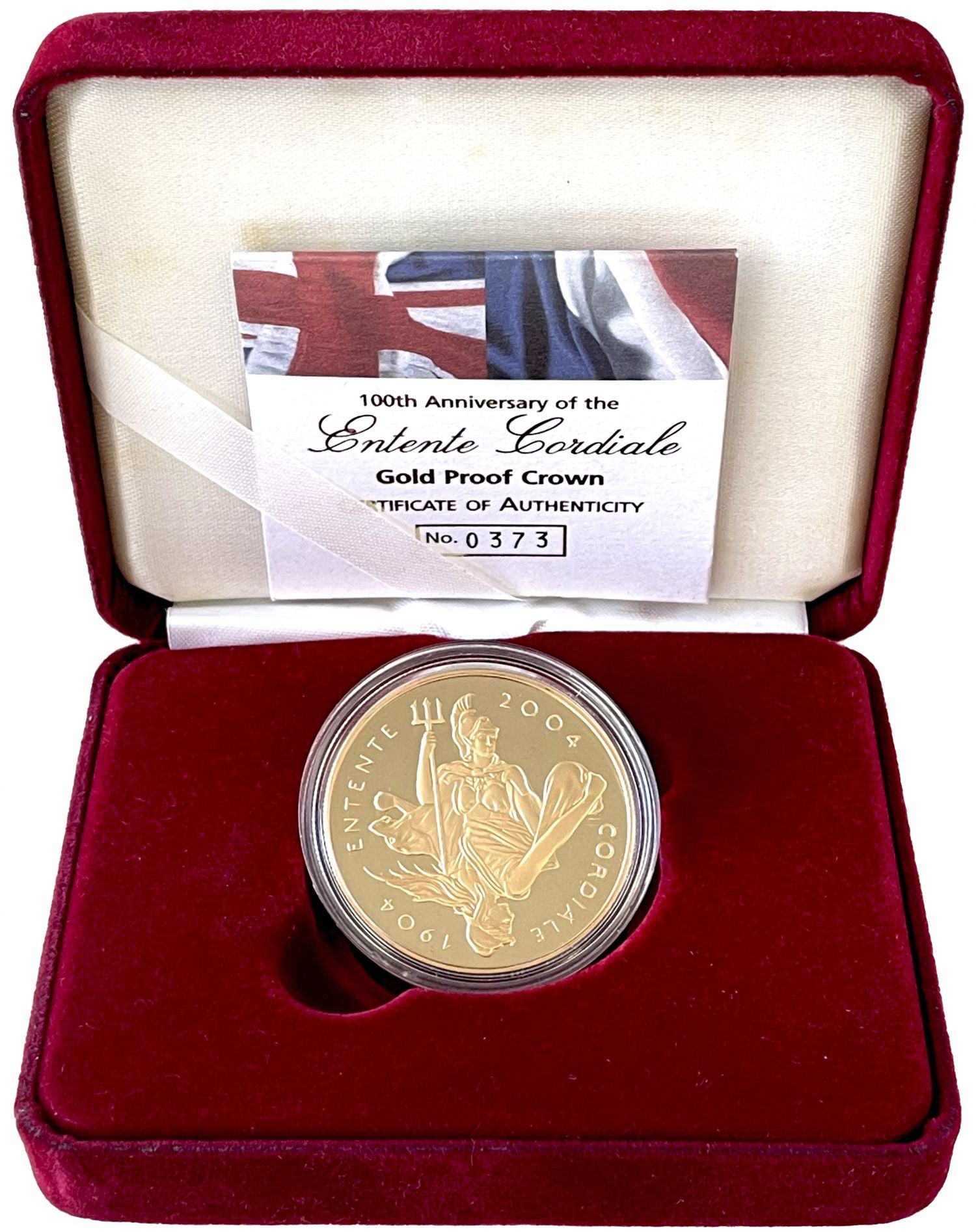Elizabeth II 2004 proof Five-Pounds Entente Cordiale