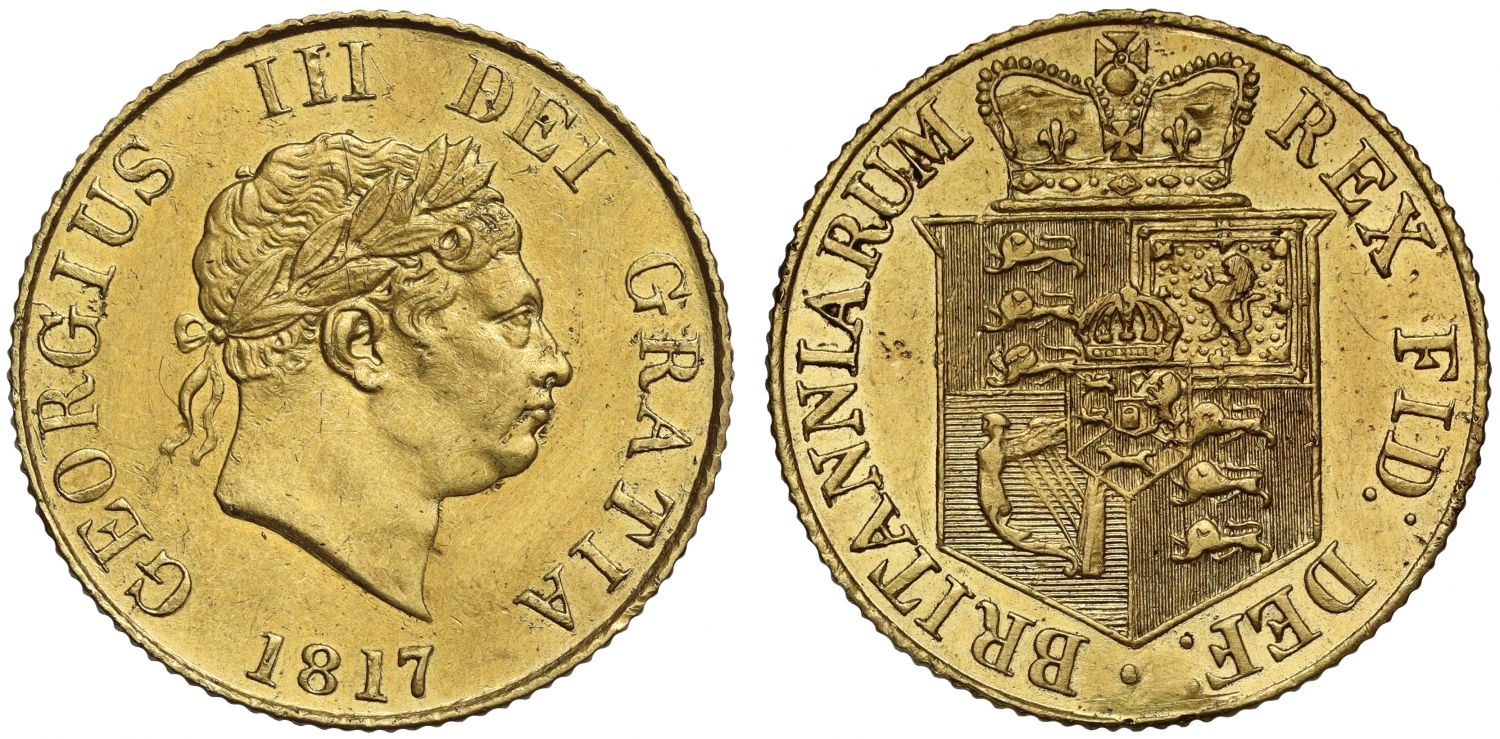 George III 1817 Half-Sovereign, first year of issue for the modern half-sovereign