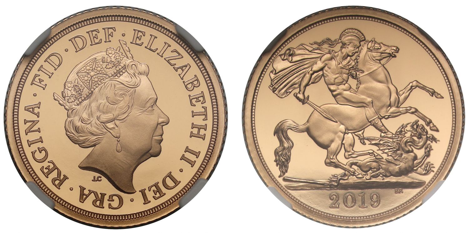 Elizabeth II 2019 proof Quarter-Sovereign PF70 UCAM