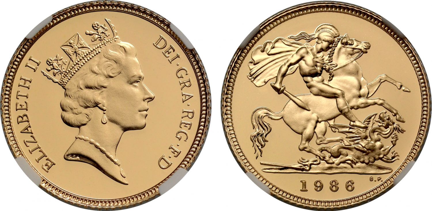 Elizabeth II 1986 proof Half-Sovereign PF70 UCAM