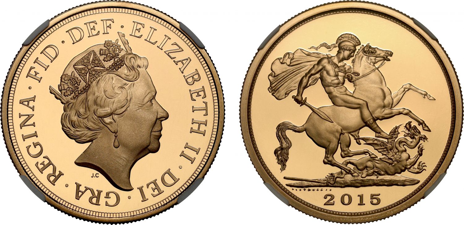 Elizabeth II 2015 JC proof Five-Pounds PF70 UCAM