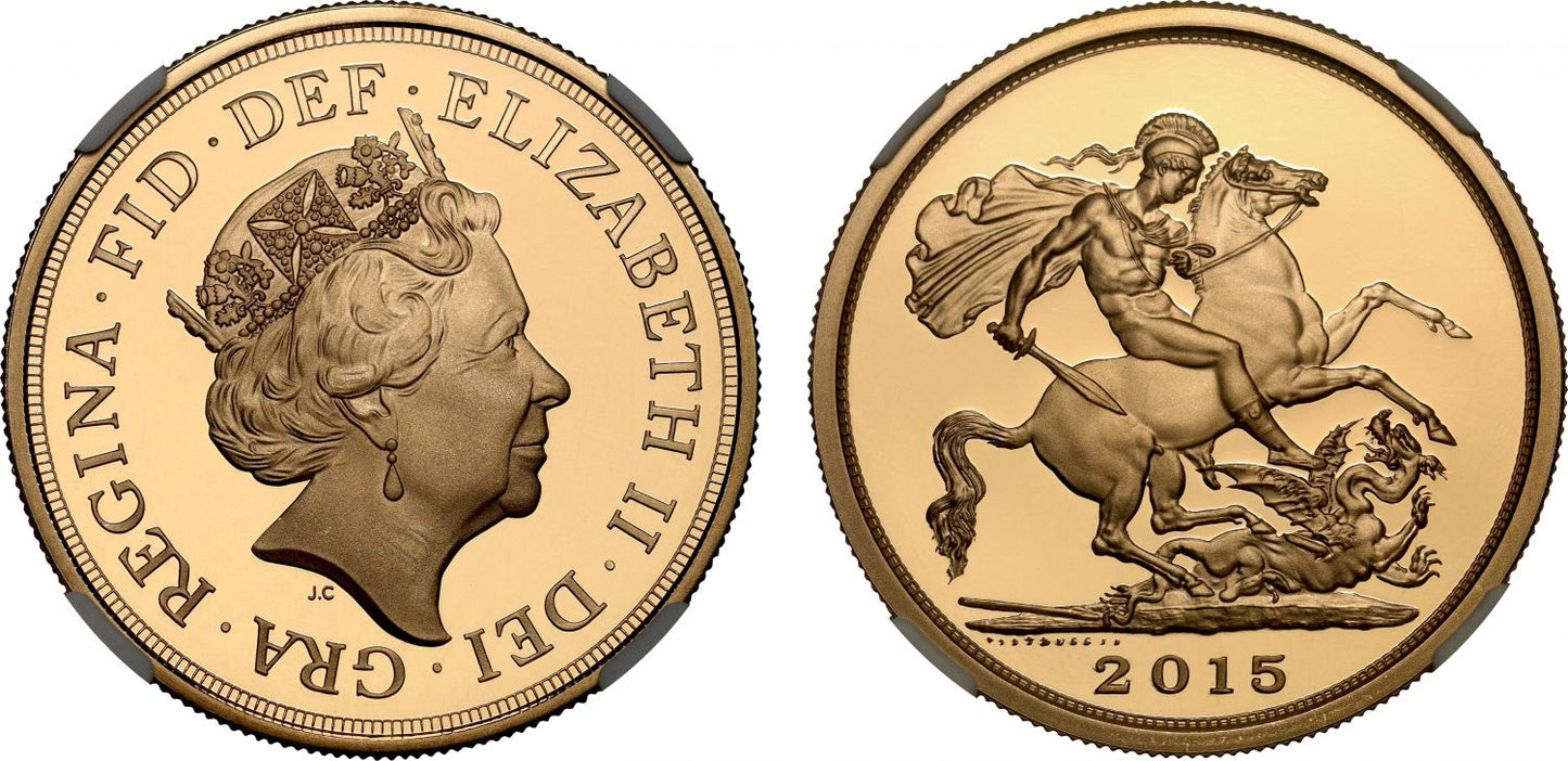 Elizabeth II 2015 JC proof Five-Pounds PF70 UCAM