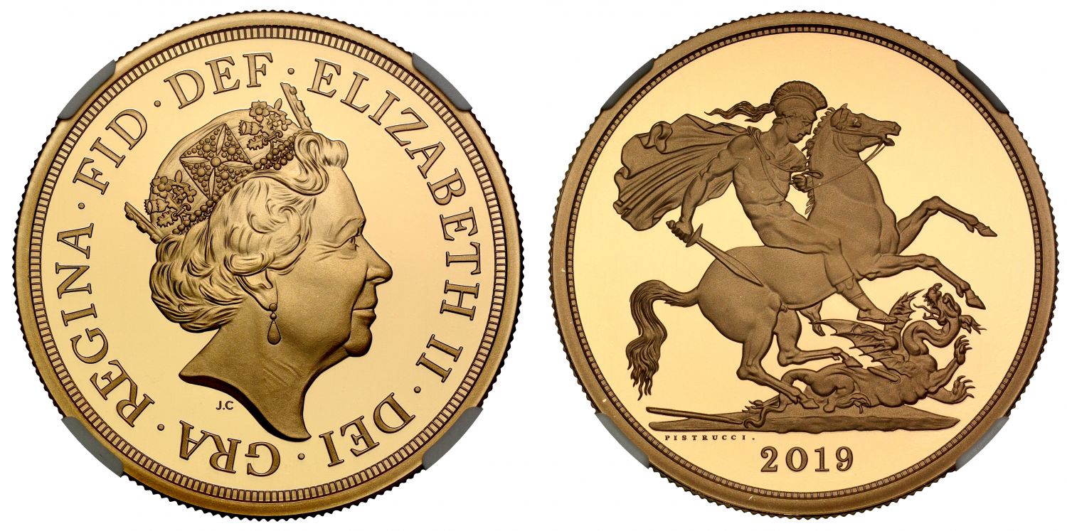 Elizabeth II 2019 proof Five-Pounds PF70 UCAM