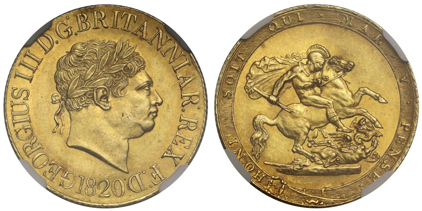 George III 1820 Sovereign MS62, open 2 in date, final year for reign