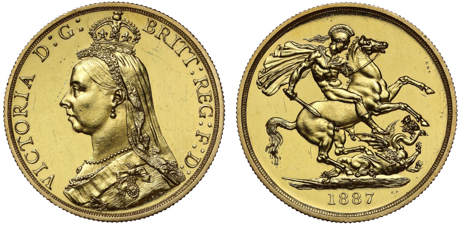 Victoria 1887 proof Two-Pounds struck for the Golden Jubilee