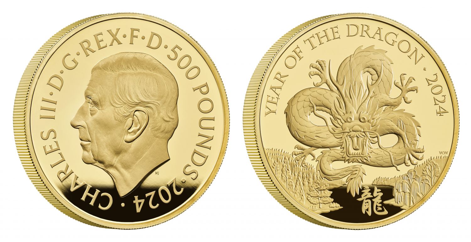 Charles III 2024 gold proof 5oz Dragon