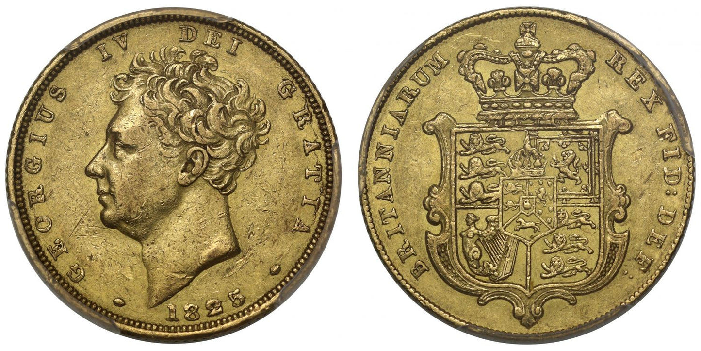 George IV 1825 Sovereign bare head, AU53