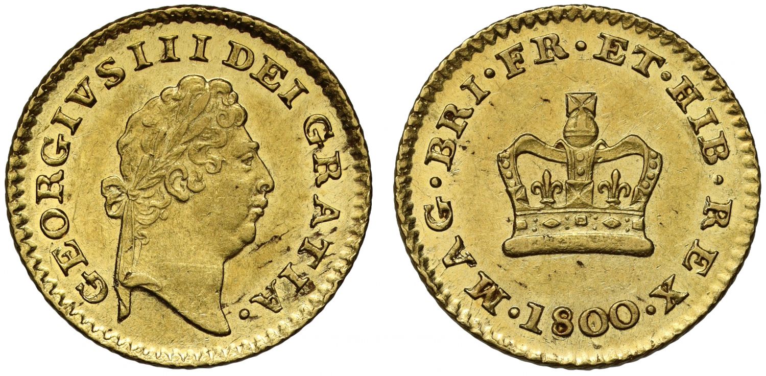 George III 1800 Third-Guinea, first type with first head and reverse