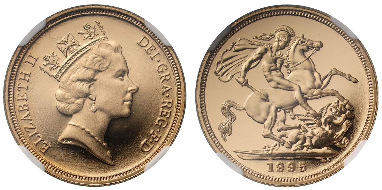 Elizabeth II 1995 proof Sovereign Maklouf PF70 UCAM