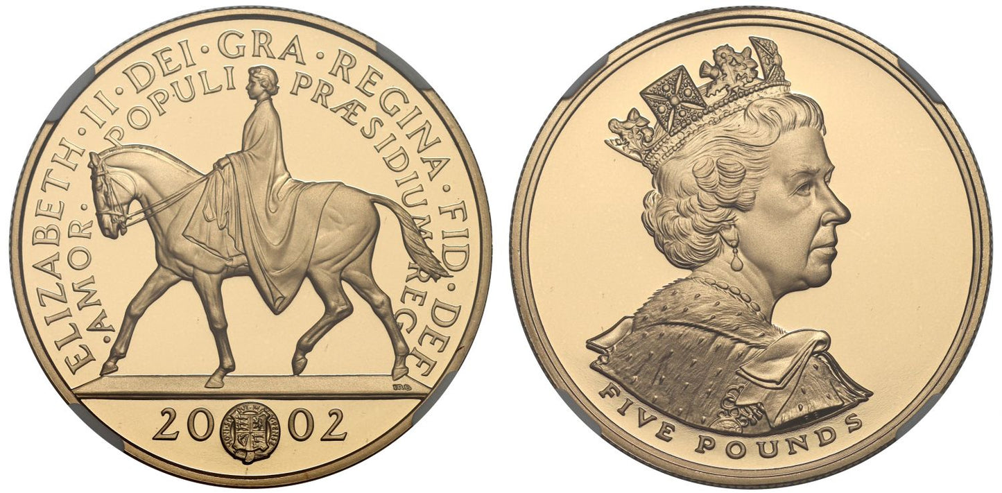 Elizabeth II 2002 PF69 UC Five-Pounds Golden Jubilee