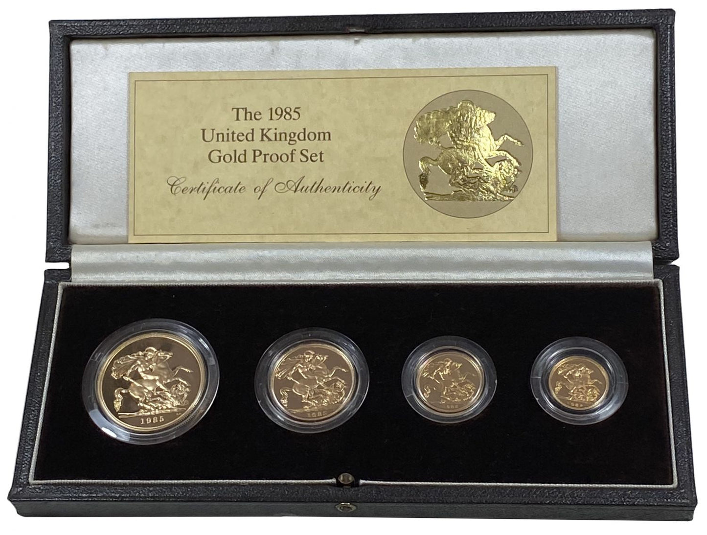 Elizabeth II 1985 4-coin proof Set, First Maklouf set