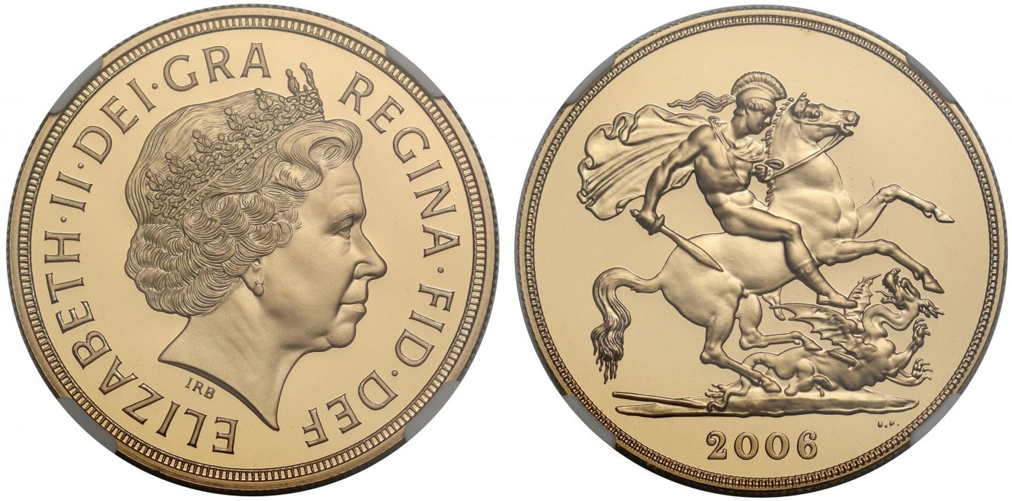 Elizabeth II 2006 proof Five-Pounds PF70 UCAM