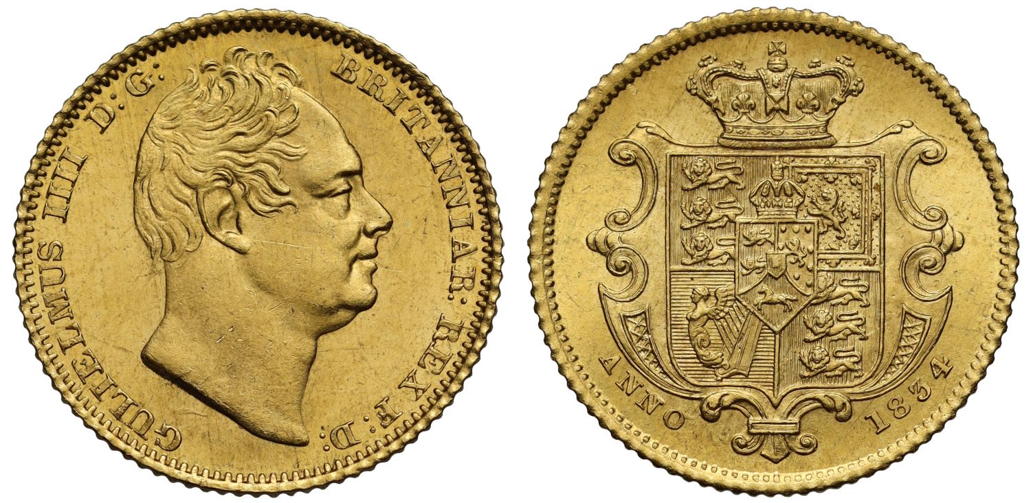William IV 1834 Half-Sovereign MS64