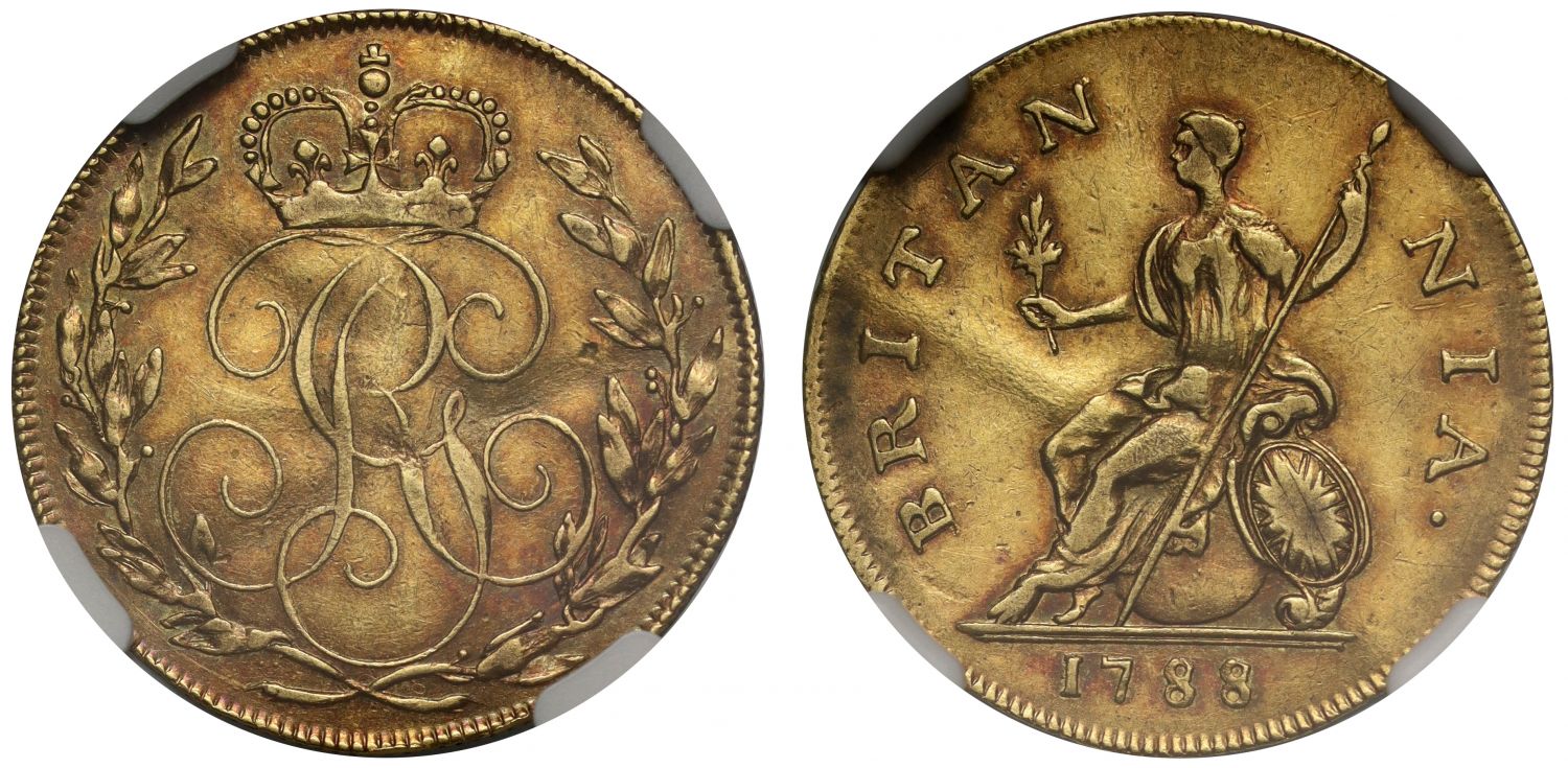 George III 1788 Pattern Sixpence struck in gold by J. P. Droz extremely rare