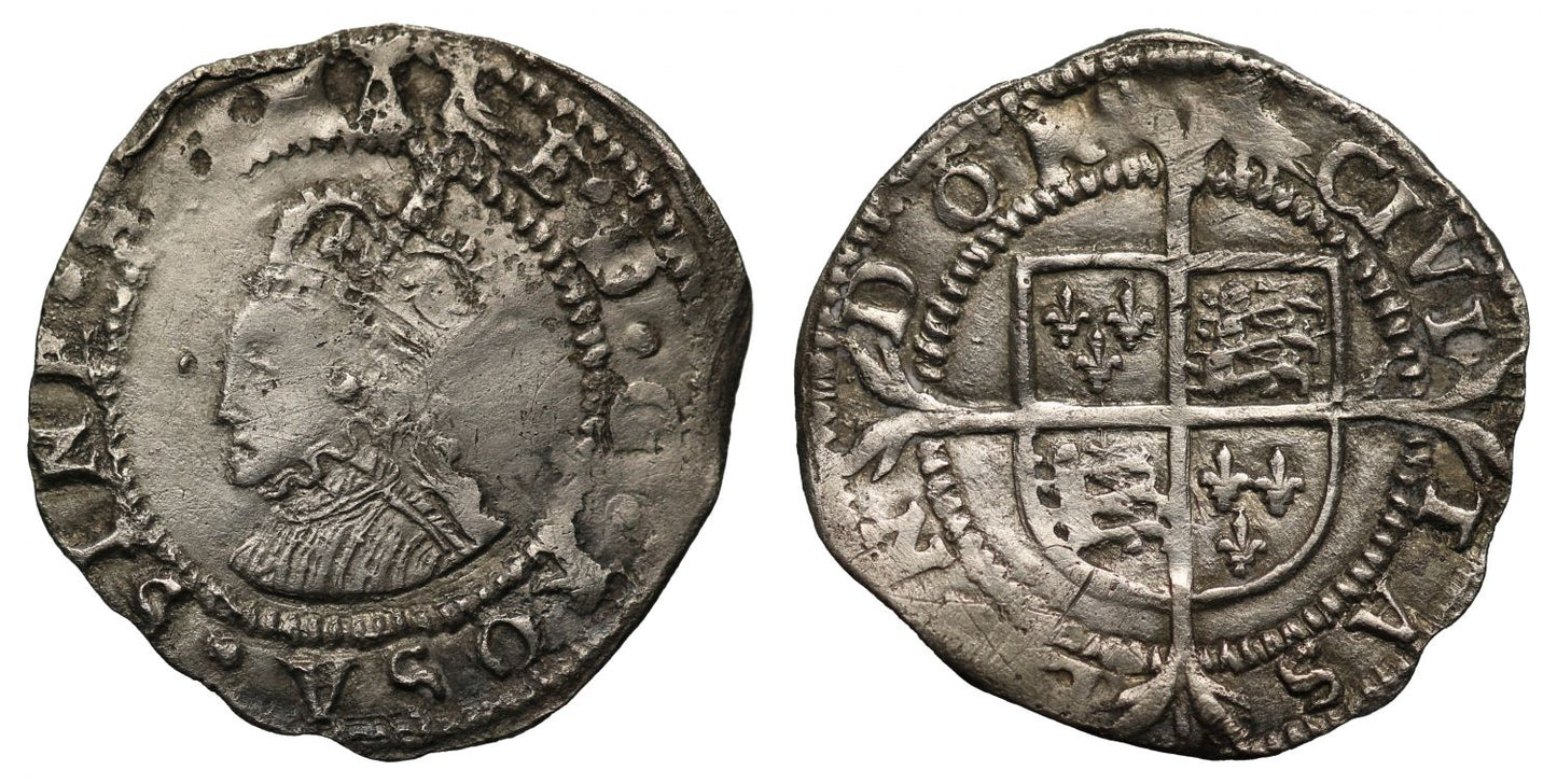 Elizabeth I silver Penny London, 2nd issue, mm martlet