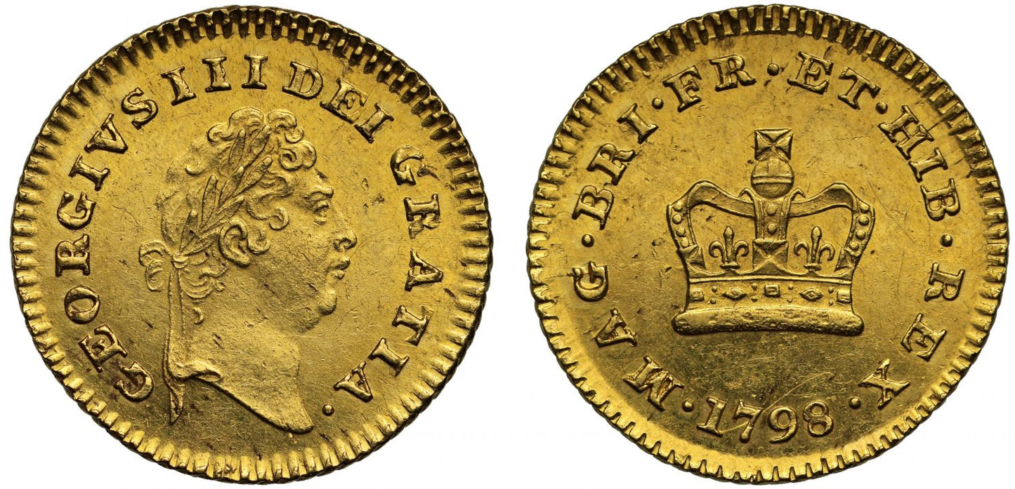 George III 1798 Third-Guinea, first type, first bust, first date