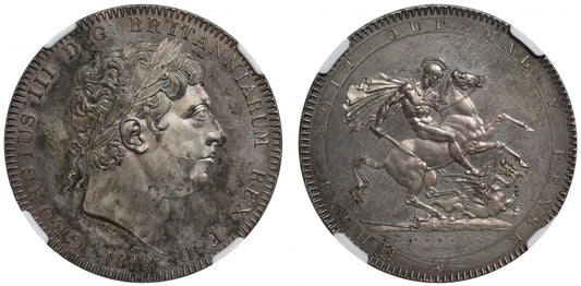 George III 1818 Crown MS63, ex Van-Roekel and Smith Collections