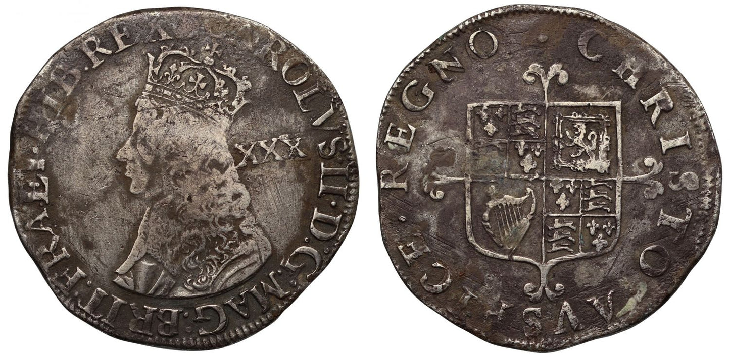 Charles II Halfcrown, 2nd hammered issue, extremely rare