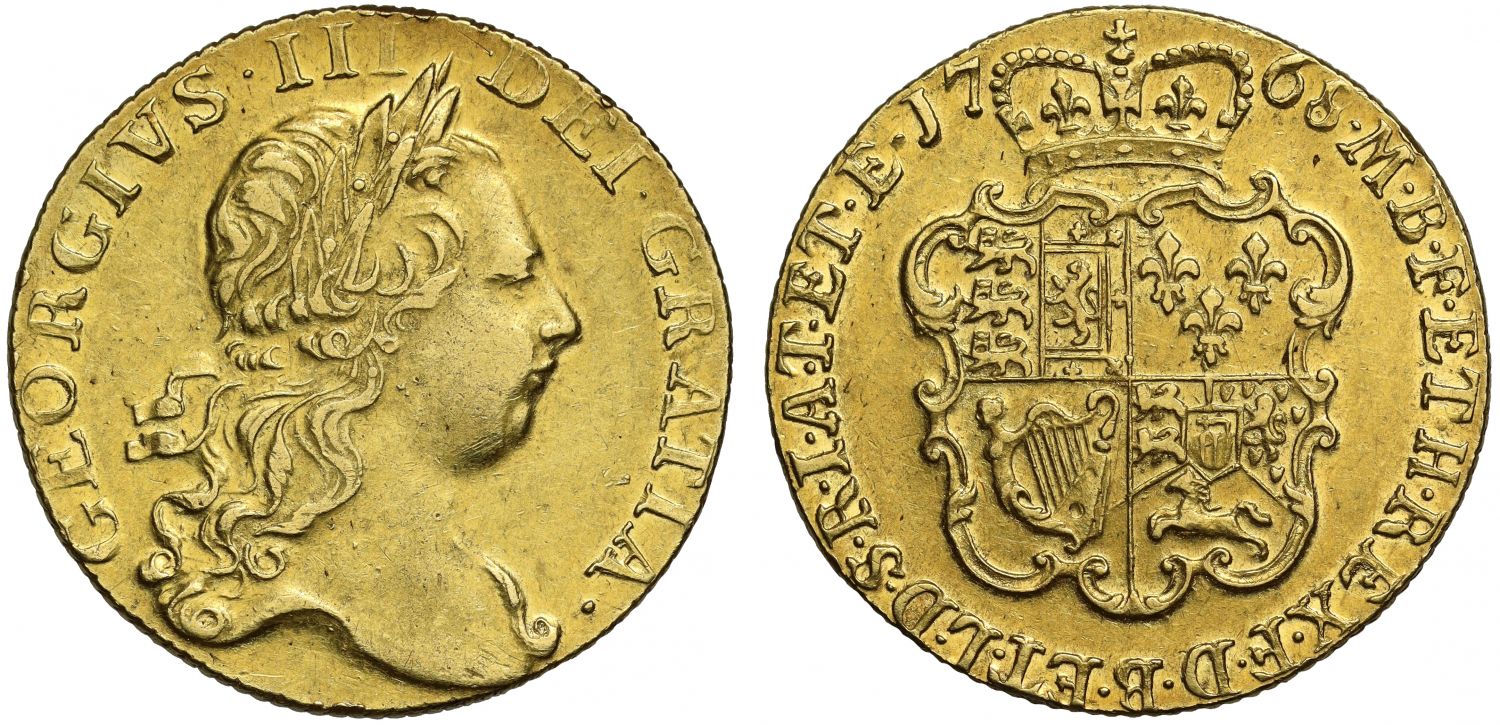 George III 1768 Guinea Rose type, third head