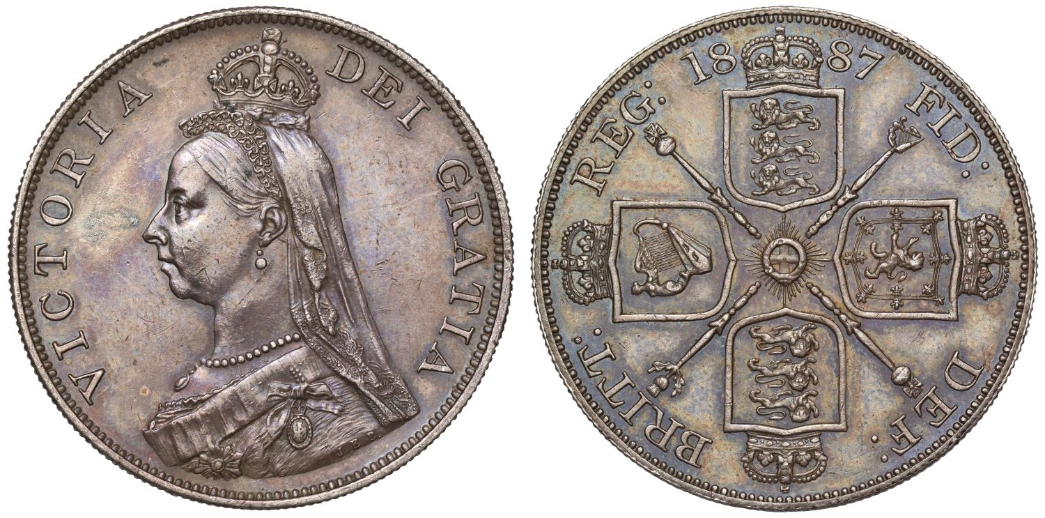 Victoria 1887 Double-Florin, Arabic style 1 in date
