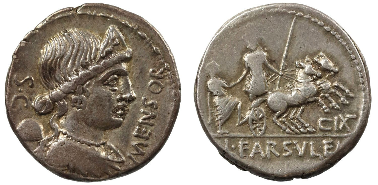 L Farsuleius Mensor, silver Denarius