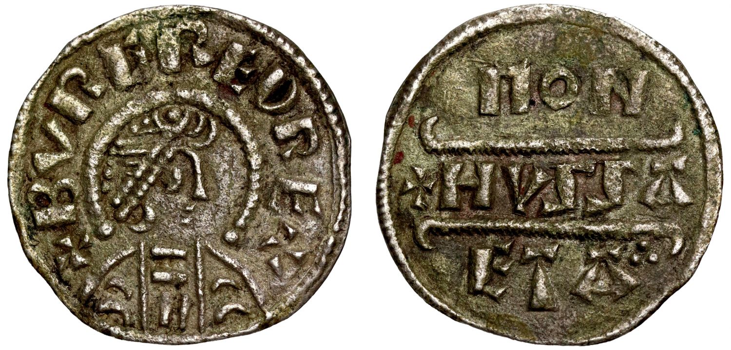 Burgred, King of Mercia, Penny, Hussa, phase III, type IIb, ex Elmore-Jones