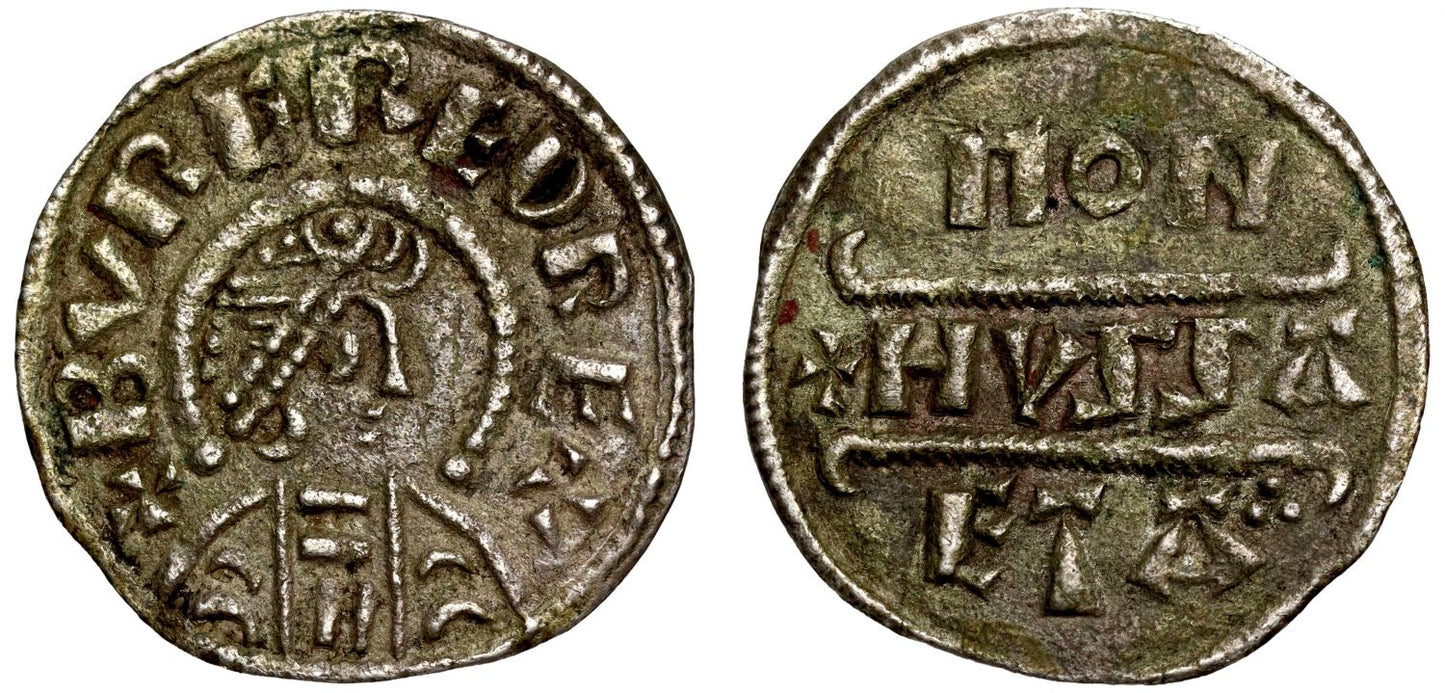Burgred, King of Mercia, Penny, Hussa, phase III, type IIb, ex Elmore-Jones
