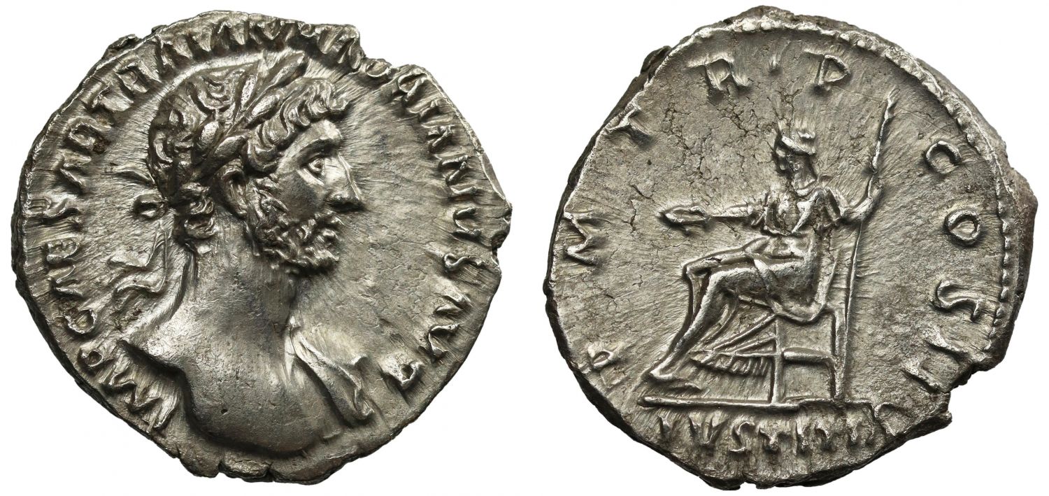 Hadrian, Silver Denarius, Justitia.