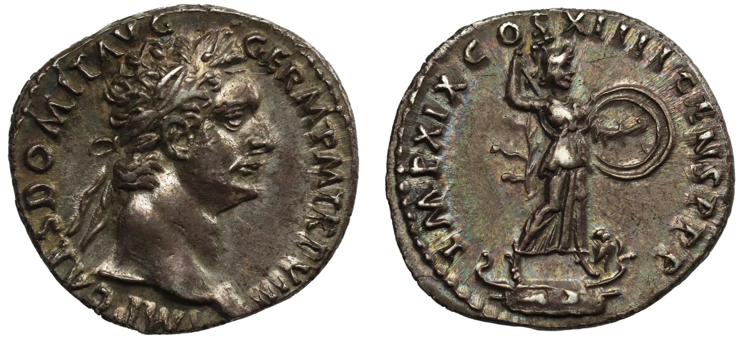 Domitian, Silver Denarius, Minerva
