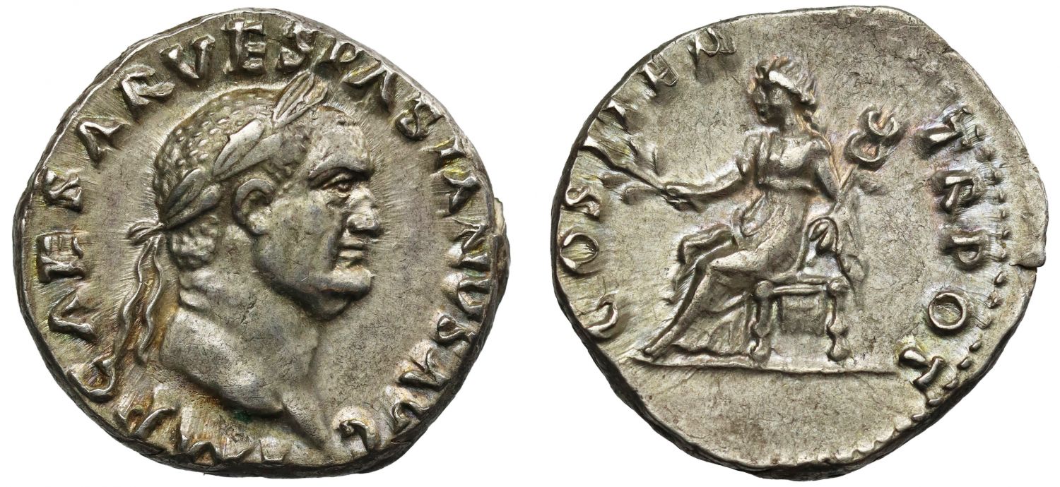 Vespasian, Silver Denarius, Pax.