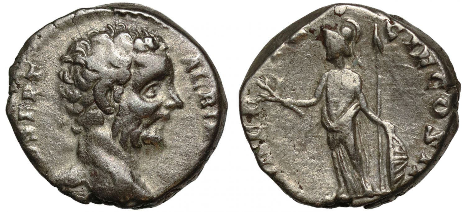 Romano-British Interest, Clodius Albinus, Caesar and Former Governor of Britain, Silver Denarius, Minerva.