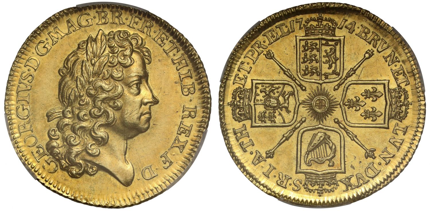 George I 1714 'Prince Elector' Guinea MS63 - joint top of PCGS population