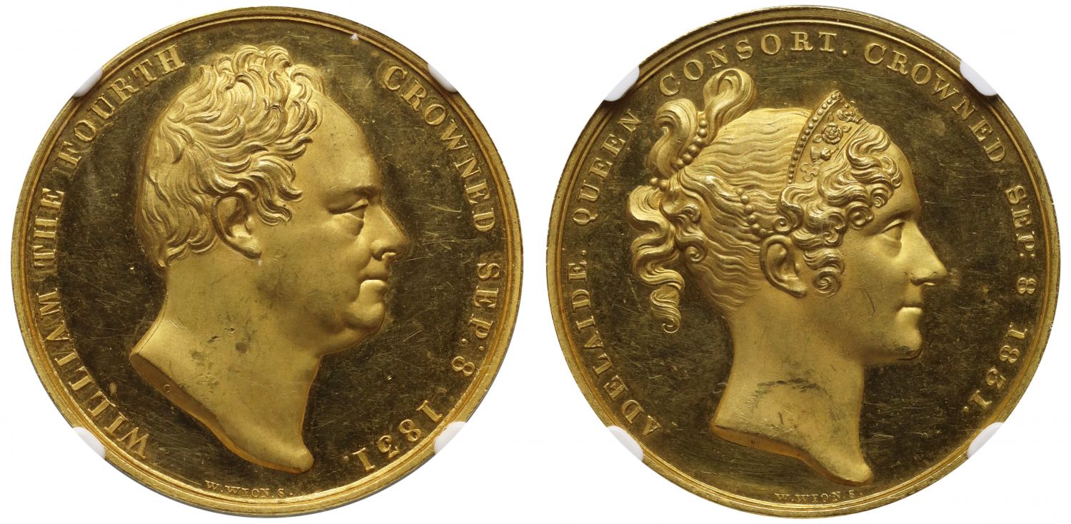 Coronation of William IV, 1831, Gold Medal, PF62 CAMEO.