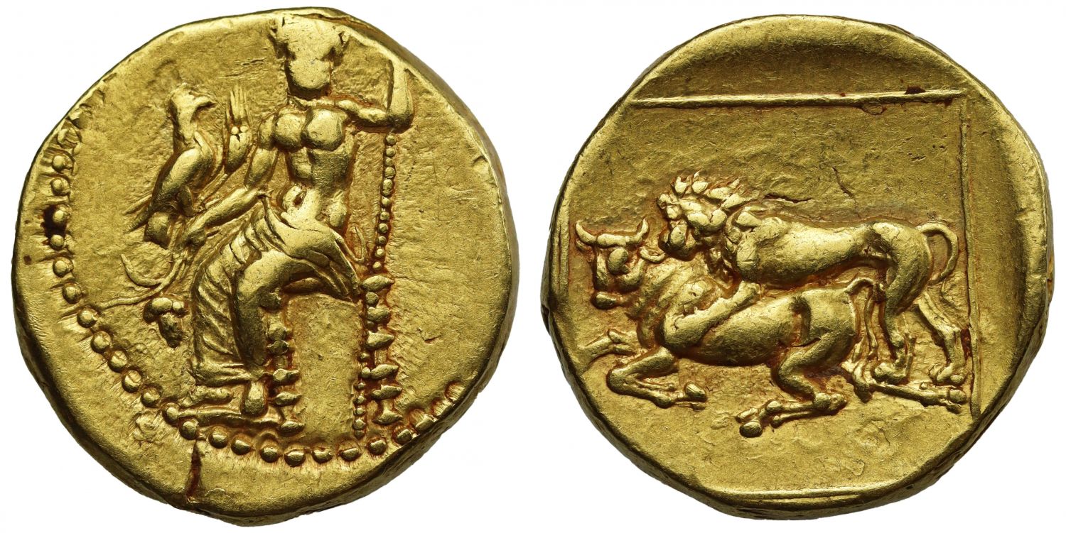 Alexandrine Empire, Mazaios as Satrap of Babylon, gold Double Daric