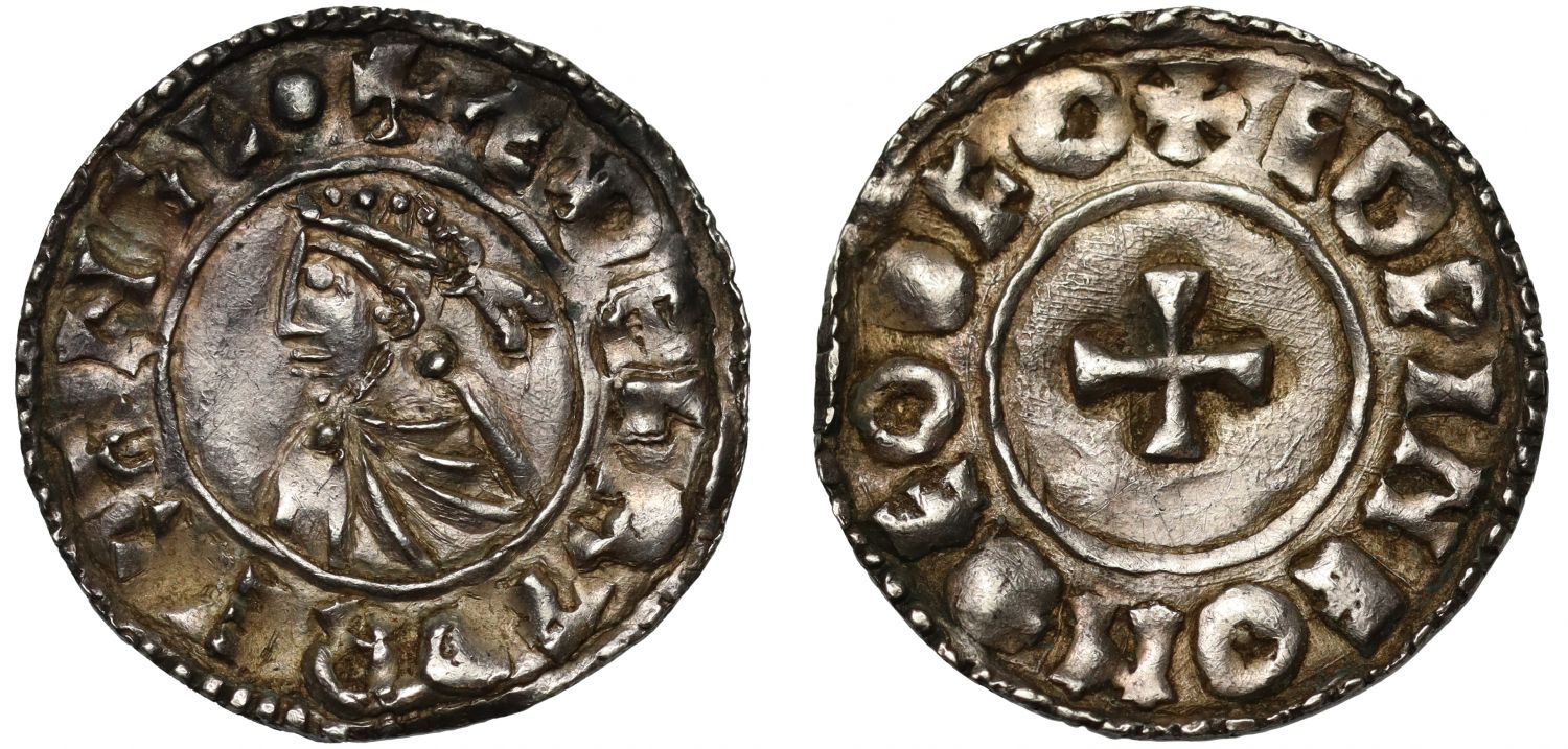 Aethelred II Penny, Last small cross, Thetford Mint, Eadwine