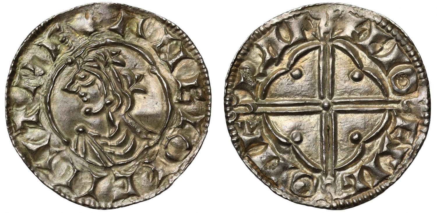 Canute Penny, Quatrefoil type, Cambridge, Leofsige