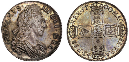 William III 1700 Crown, third bust variety, MS62