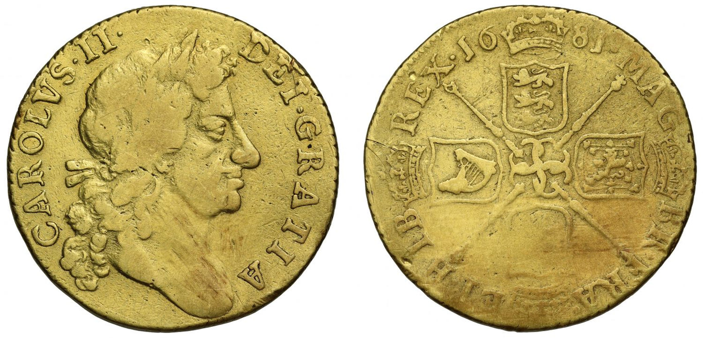 Charles II 1681 Guinea, 4th bust